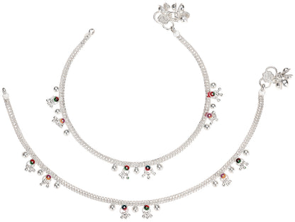 Silver Plated Anklet Pair