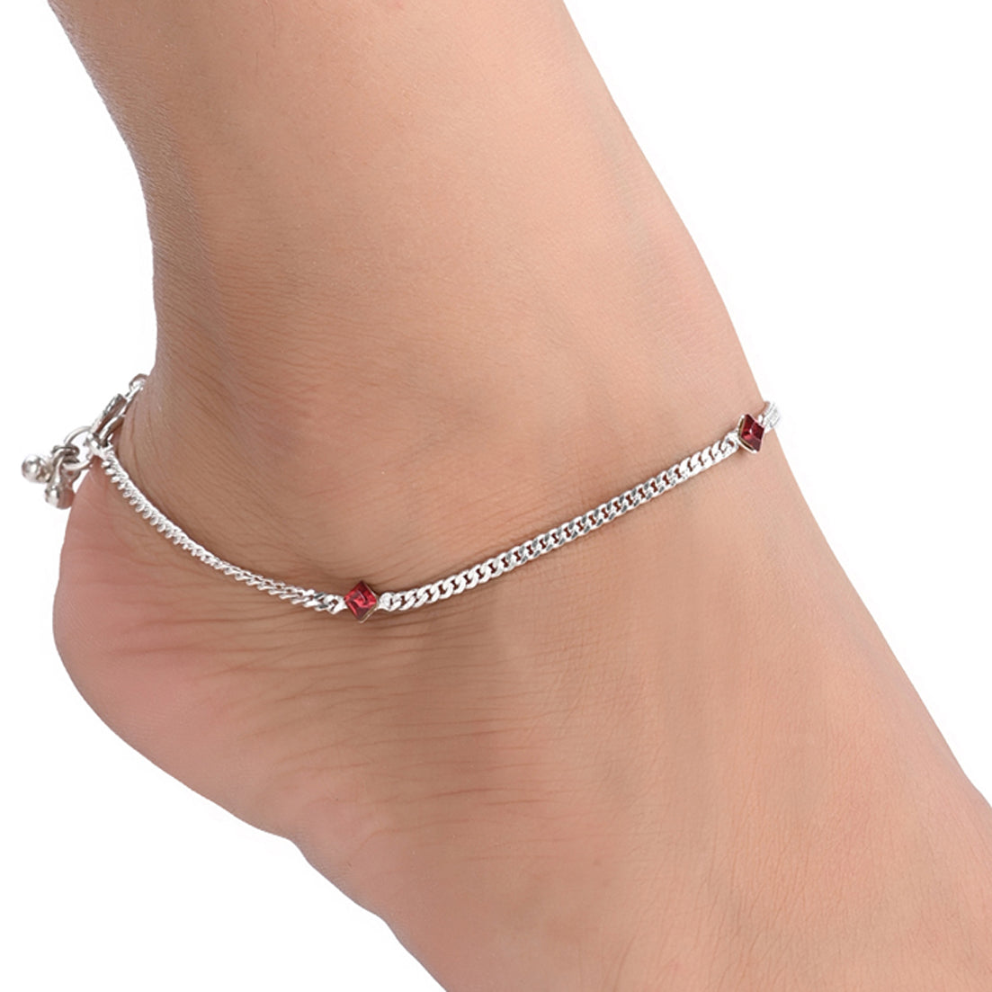 Silver Plated Anklets & 22 inch Gold Plated Chain