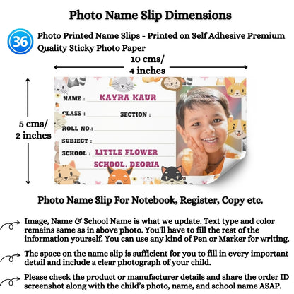 Kids Photo Name Slips Pack of 36