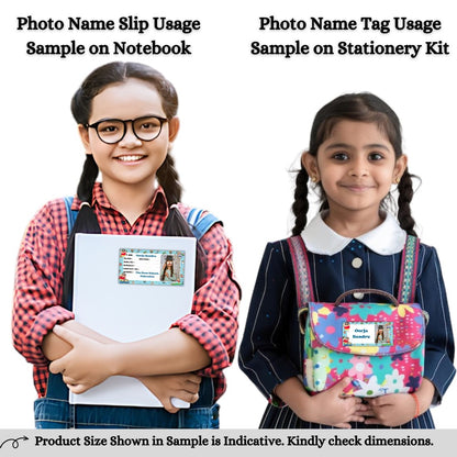 Kids Photo Name Slips & Tags | Pack of 63 | 36 Name Slips & 27 Tags