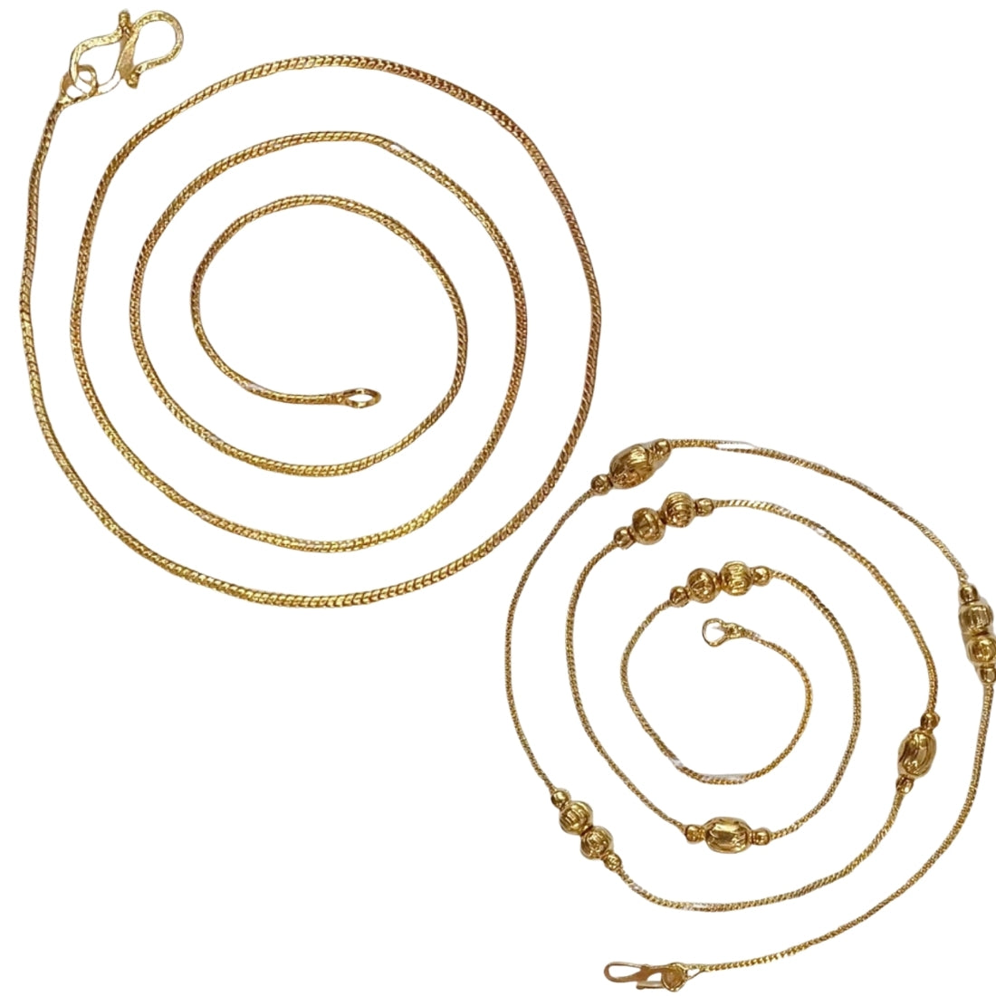 Combo of 2 Gold Plated Chains 22inch Long