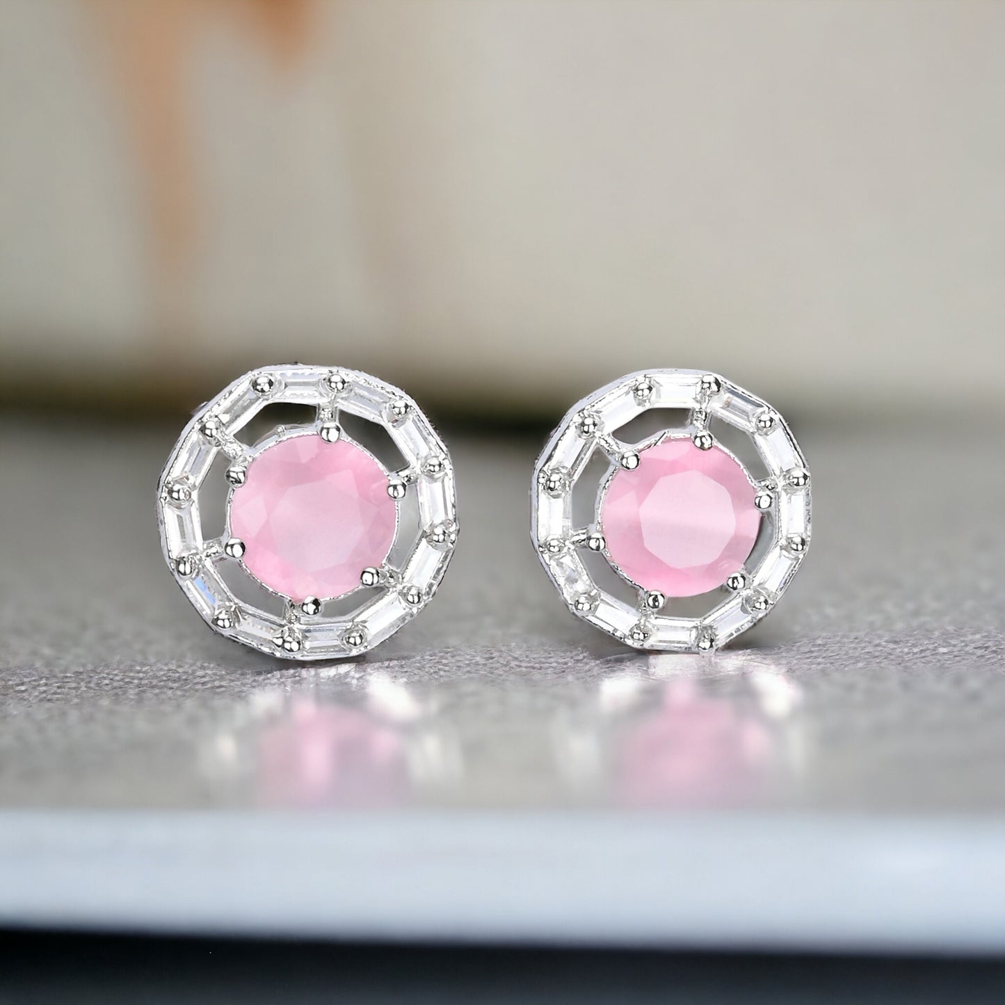 Silver Plated AD Earrings Set