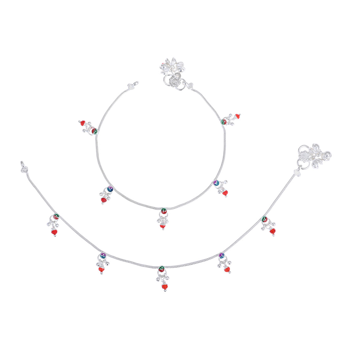 Silver Plated Anklet Pair