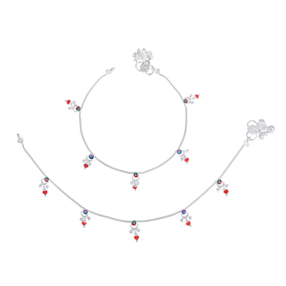 Silver Plated Anklet Pair