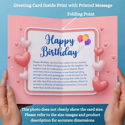 Photo Greeting Card with for Husband Hubby Boyfirend | Preprinted Inside Message