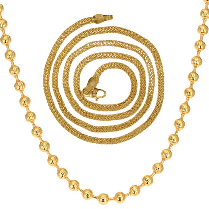 Combo of 2 Gold Plated Chains 22inch Long