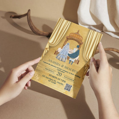 Wedding Invitation Cards with Envelopes | Customised Pack of 12 | One side Printed