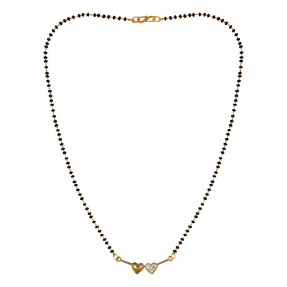 Gold Plated AD Mangalsutra with Black Beads